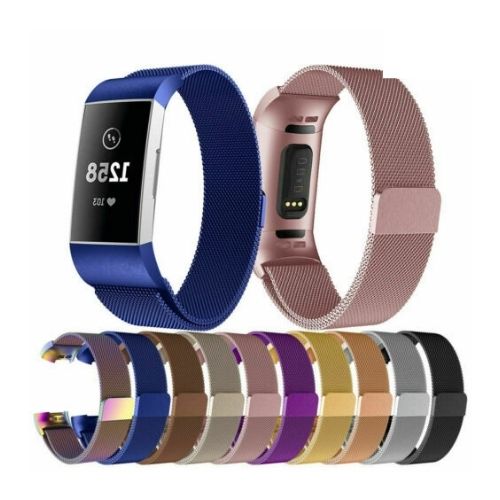 Replacement Stainless Magnet Bracelet Wrist Strap For Fitbit Charge 3 Watch Band