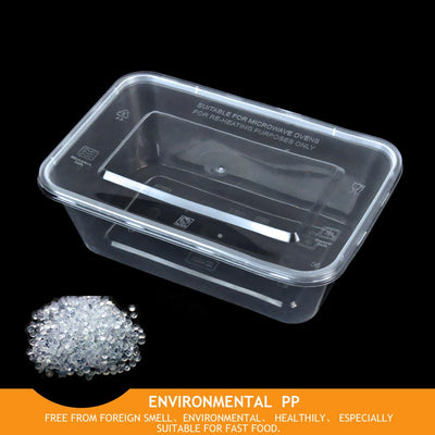 200 Pcs 1000ml Take Away Food Platstic Containers Boxes Base and Lids Bulk Pack