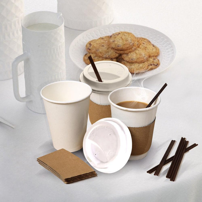 440 Pcs 12oz Disposable Takeaway Coffee Paper Cups Triple Wall Take Away w Lids