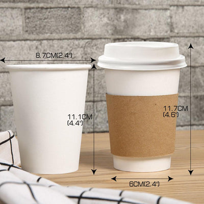 440 Pcs 12oz Disposable Takeaway Coffee Paper Cups Triple Wall Take Away w Lids