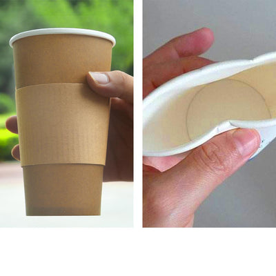 100 Pcs 20oz Disposable Takeaway Coffee Paper Cups Triple Wall Take Away Lids