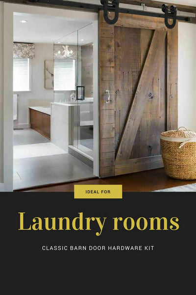 2M Antique Classic Style Single Sliding Barn Door Hardware Track Roller Kit