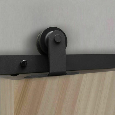 2.44M Antique Classic Style Single Sliding Barn Door Hardware Track Roller Kit