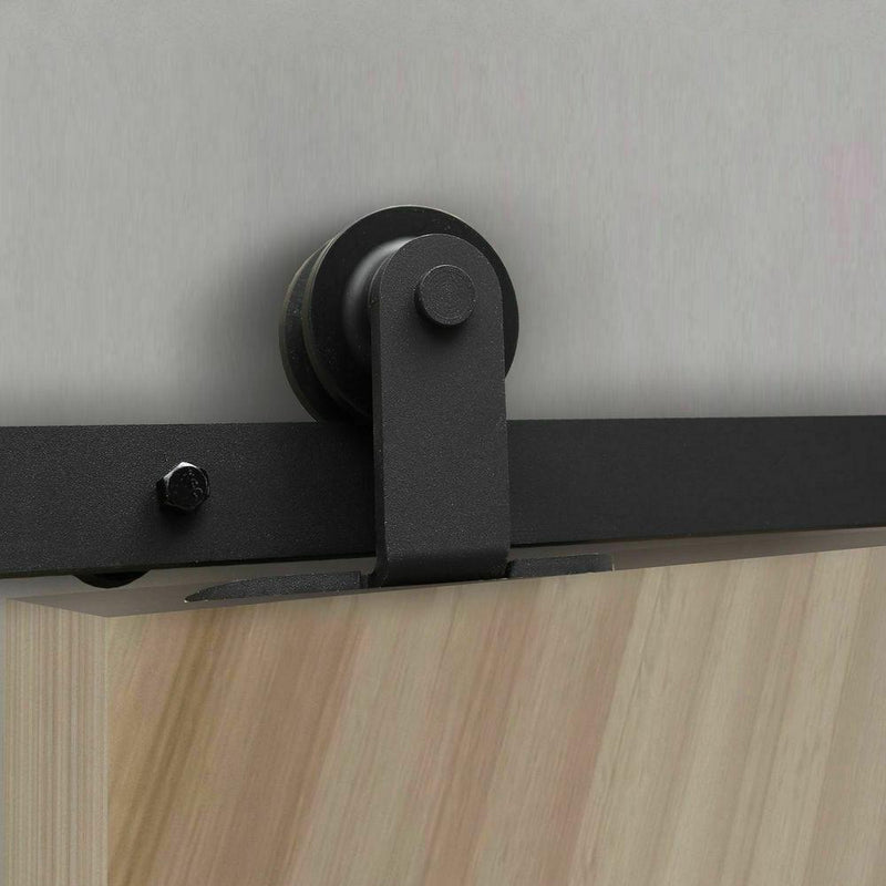 2.44M Antique Classic Style Single Sliding Barn Door Hardware Track Roller Kit