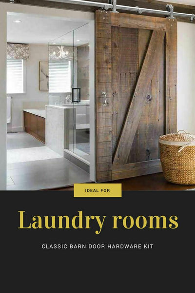 3M Antique Classic Style Single Sliding Barn Door Hardware Track Roller Kit