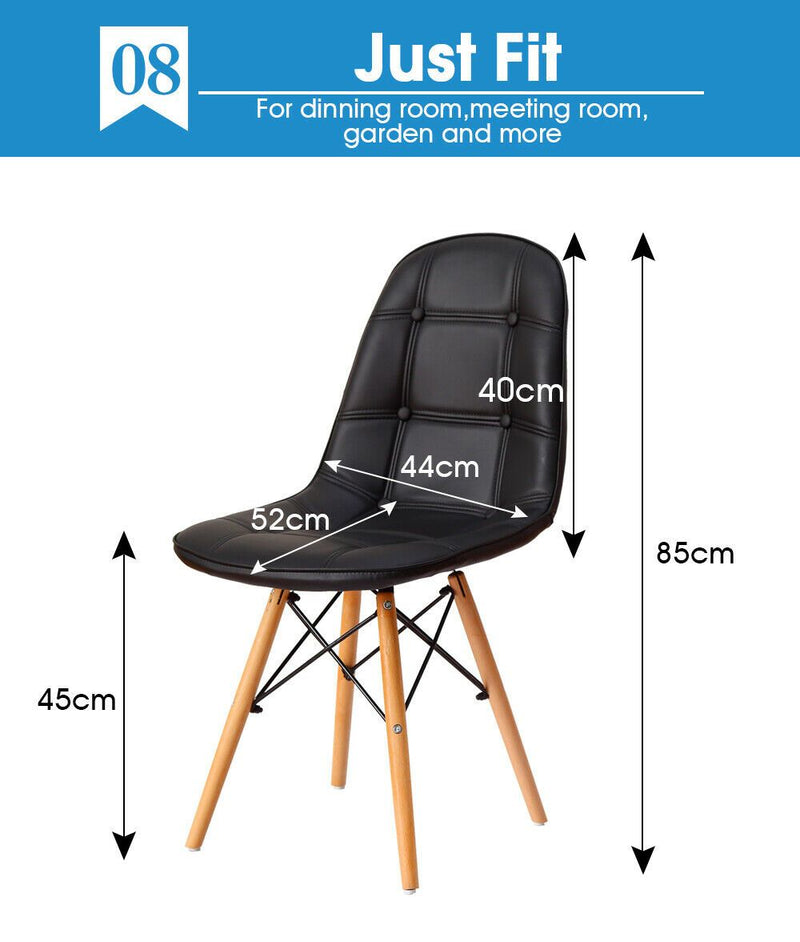 Levede 4x Retro Replica Eames PU Leather Dining Chair Office Cafe Lounge Chairs