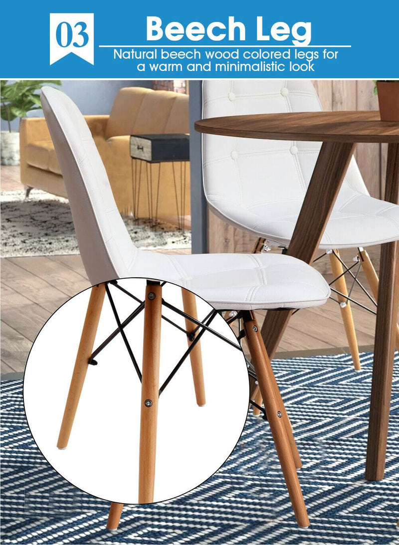 Levede 4x Retro Replica Eames PU Leather Dining Chair Office Cafe Lounge Chairs