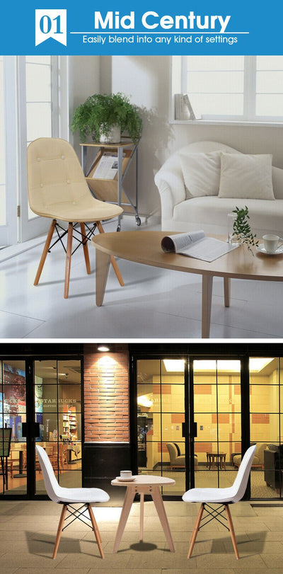 Levede 4x Retro Replica Eames PU Leather Dining Chair Office Cafe Lounge Chairs