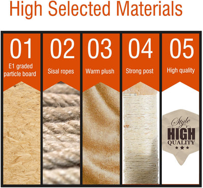 Multi-Level Cat Tree Scratcher Activity Center Climbing Tree Condo Furniture w/