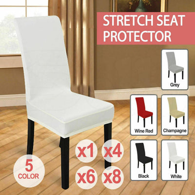 1x Stretch Elastic Chair Covers Dining Room Wedding Banquet Washable Grey
