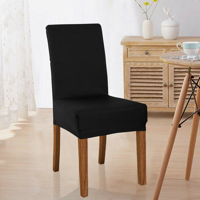 1x Stretch Elastic Chair Covers Dining Room Wedding Banquet Washable Black