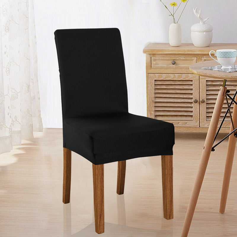 1x Stretch Elastic Chair Covers Dining Room Wedding Banquet Washable Black