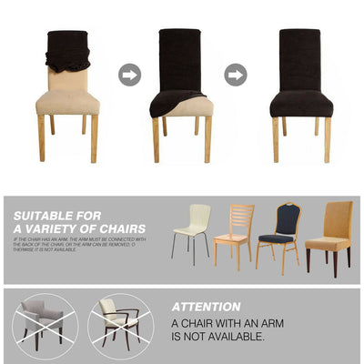 1x Stretch Elastic Chair Covers Dining Room Wedding Banquet Washable Black