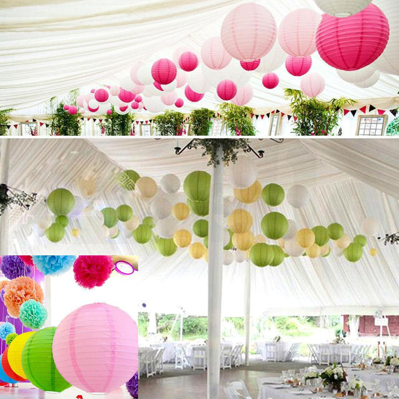 12" Paper Lanterns for Wedding Party Festival Decoration - Mix and Match Colours