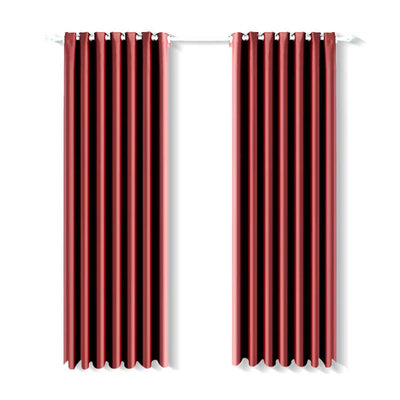 2x Blockout Curtains Panels Blackout 3 Layers Eyelet Room Darkening  140x230cm