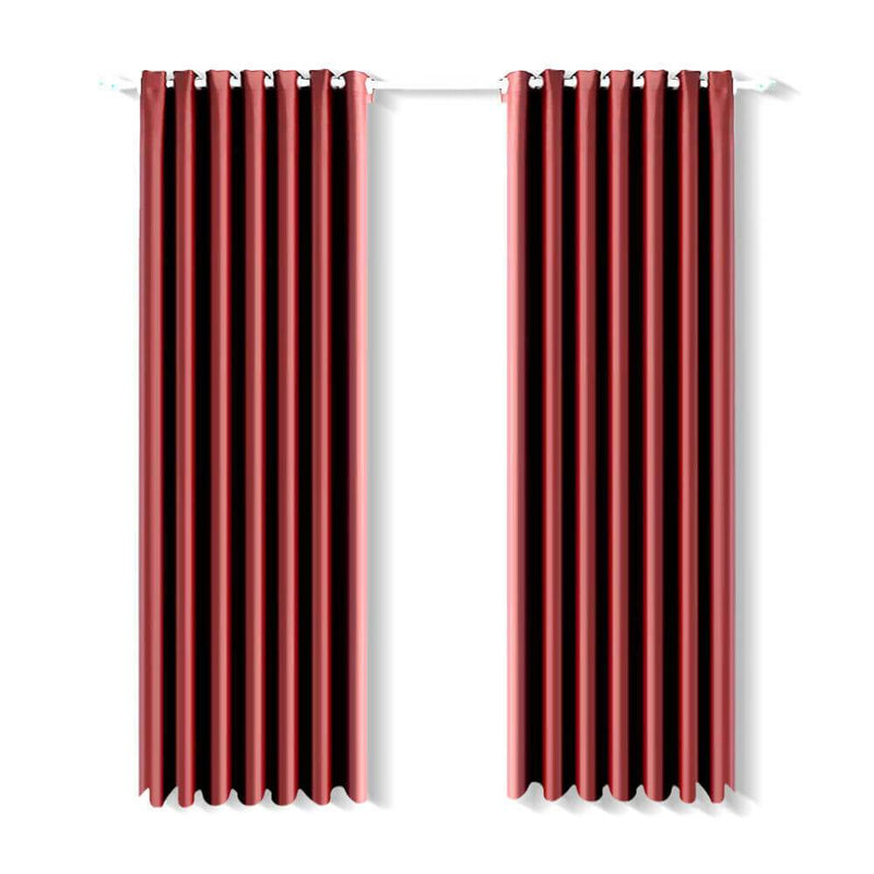 2x Blockout Curtains Panels Blackout 3 Layers Eyelet Room Darkening  140x230cm