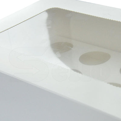 10 Pcs 12 Holes Cupcake Boxes Cupe Cake Box Window Face Cover and Inserts