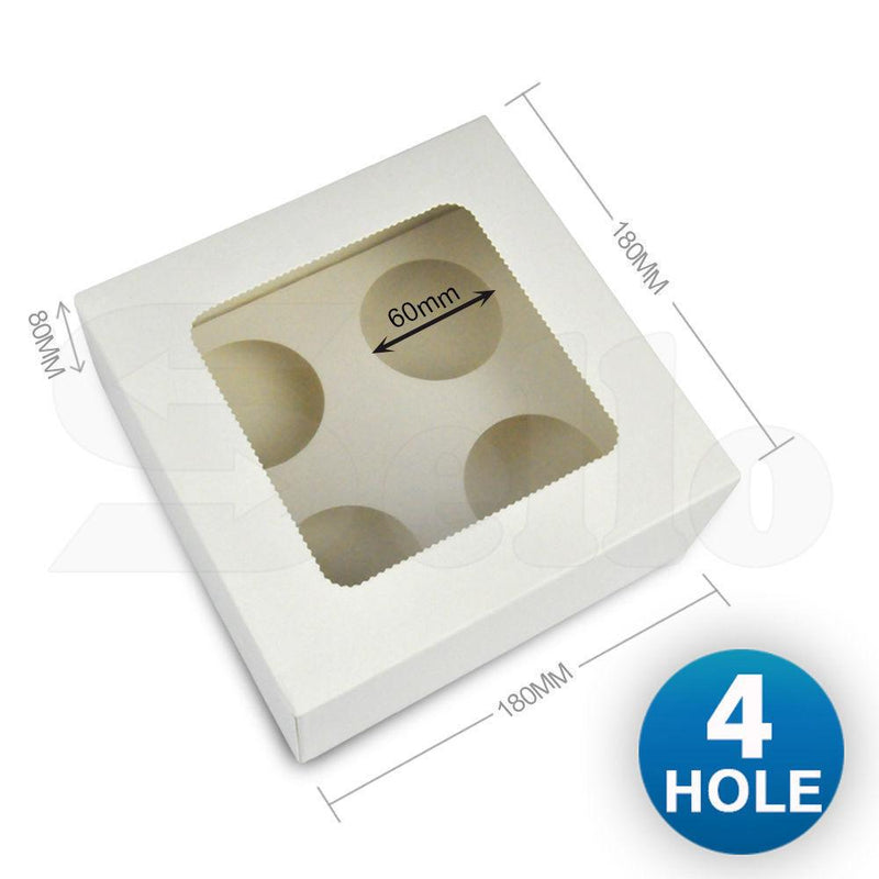 20 Pcs 4 Holes Cupcake Boxes Cupe Cake Box Window Face Cover and Inserts