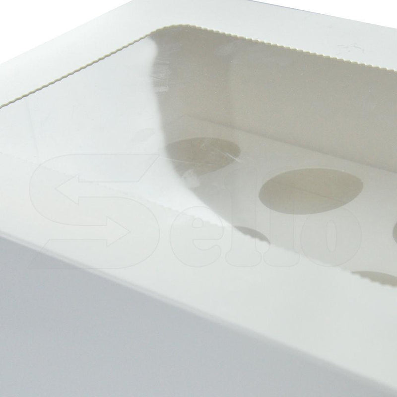 100 Pcs 6 Holes Cupcake Boxess Cupe Cake Box Window Face Cover and Inserts