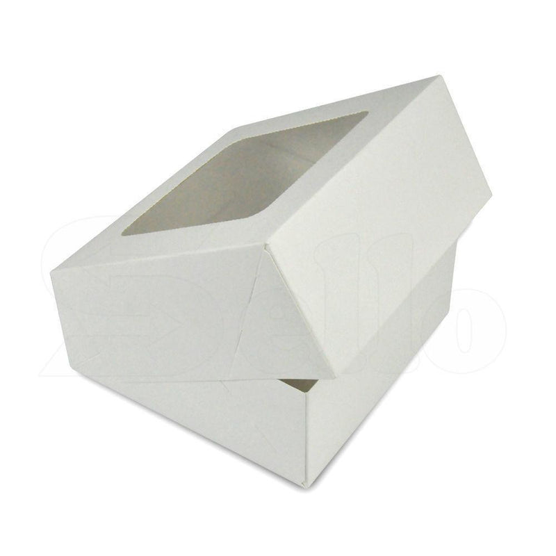 100 Pcs 6 Holes Cupcake Boxess Cupe Cake Box Window Face Cover and Inserts