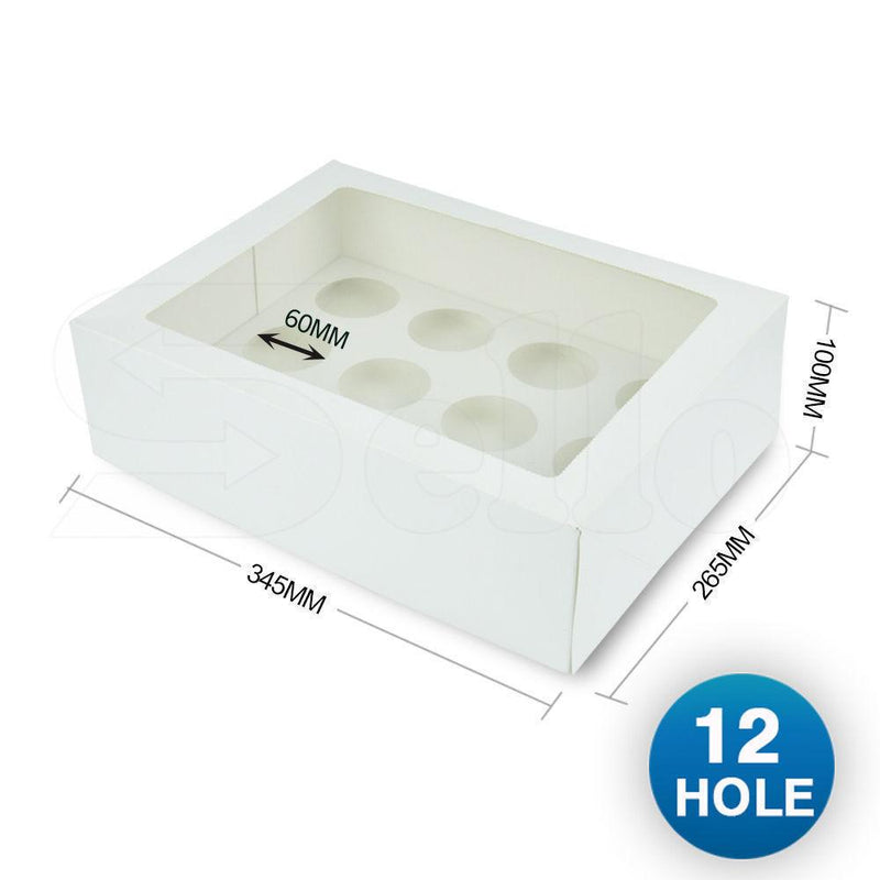 100 Pcs 6 Holes Cupcake Boxess Cupe Cake Box Window Face Cover and Inserts