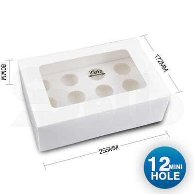 100 Pcs 6 Holes Cupcake Boxess Cupe Cake Box Window Face Cover and Inserts