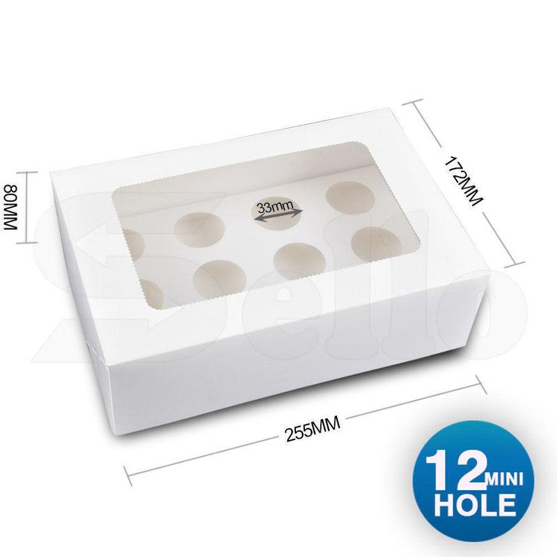 100 Pcs 6 Holes Cupcake Boxess Cupe Cake Box Window Face Cover and Inserts