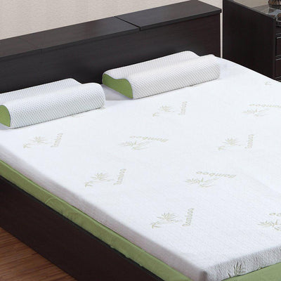 DreamZ 8cm Thickness Cool Gel Memory Foam Mattress Topper Bamboo Fabric Double