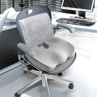 Memory Foam Seat Cushion Lumbar Back Support Orthoped Car Office Pain Relief