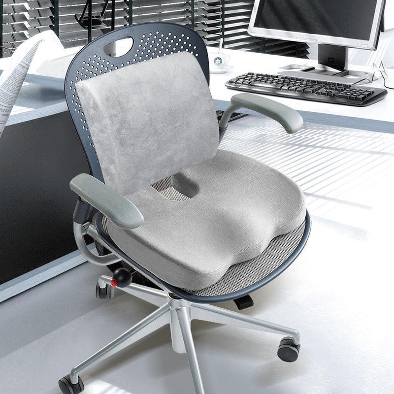 Memory Foam Seat Cushion Lumbar Back Support Orthoped Car Office Pain Relief