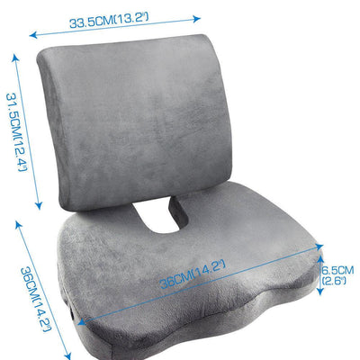 Memory Foam Seat Cushion Lumbar Back Support Orthoped Car Office Pain Relief