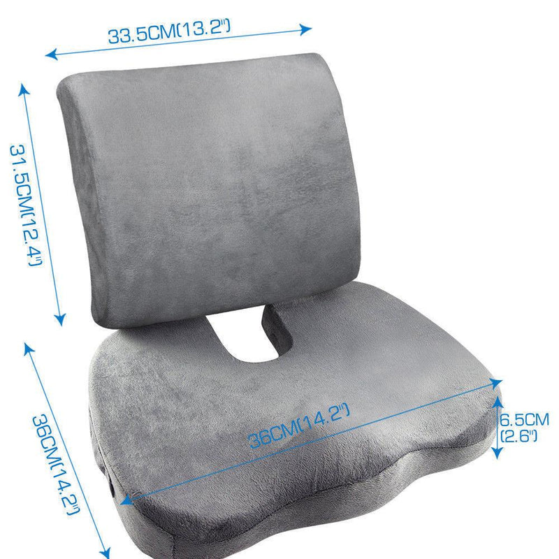 Memory Foam Seat Cushion Lumbar Back Support Orthoped Car Office Pain Relief