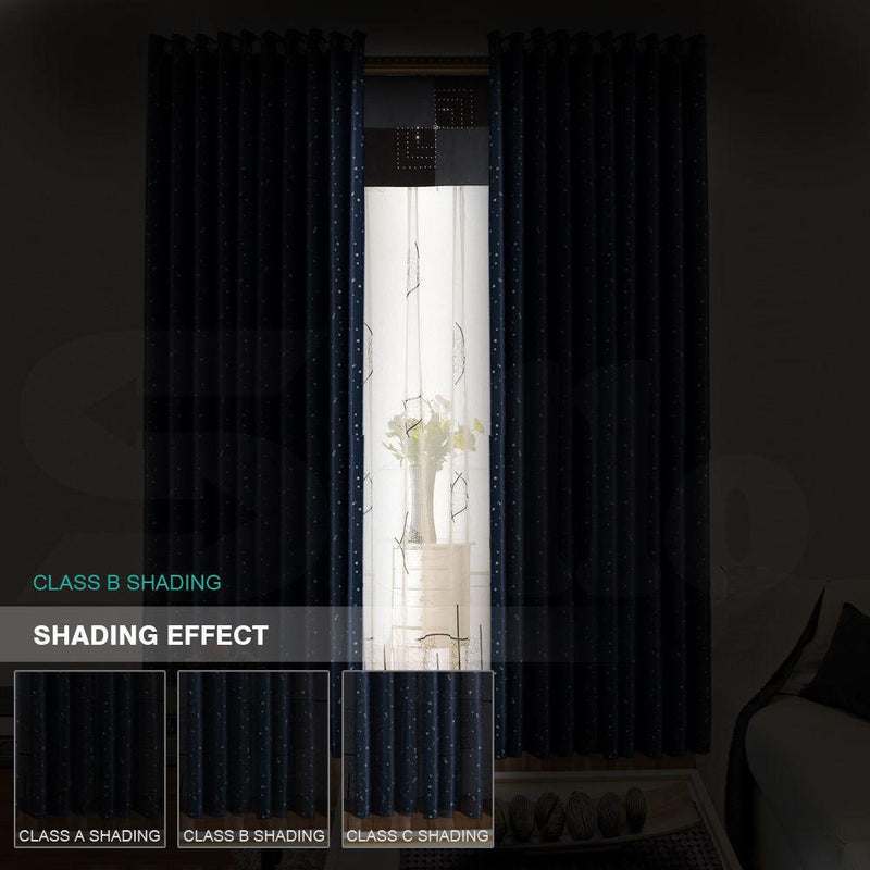 Star Blockout Blackout Curtains 3 Layers Eyelet Pure Fabric Room Darkening