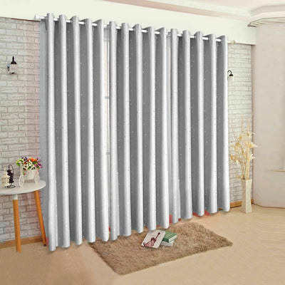 Star Blockout Blackout Curtains 3 Layers Eyelet Pure Fabric Room Darkening