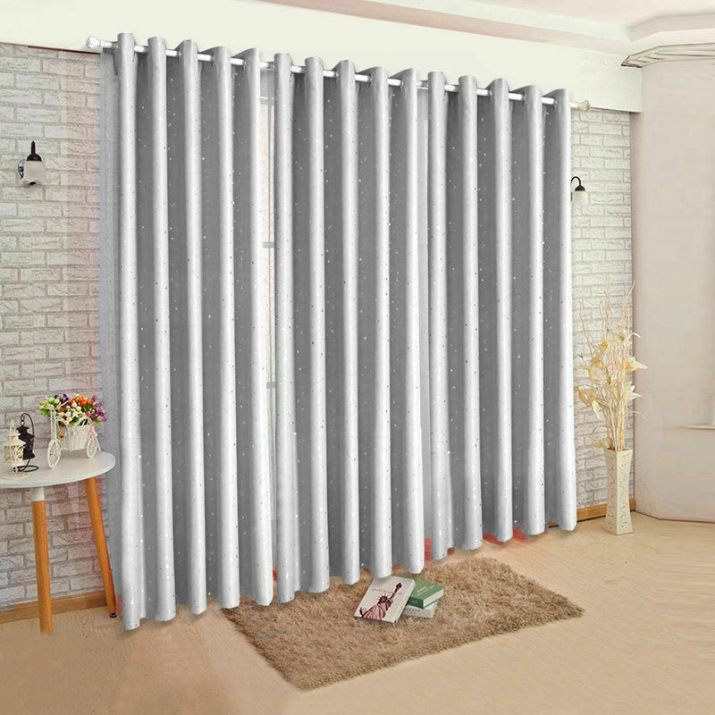 Star Blockout Blackout Curtains 3 Layers Eyelet Pure Fabric Room Darkening