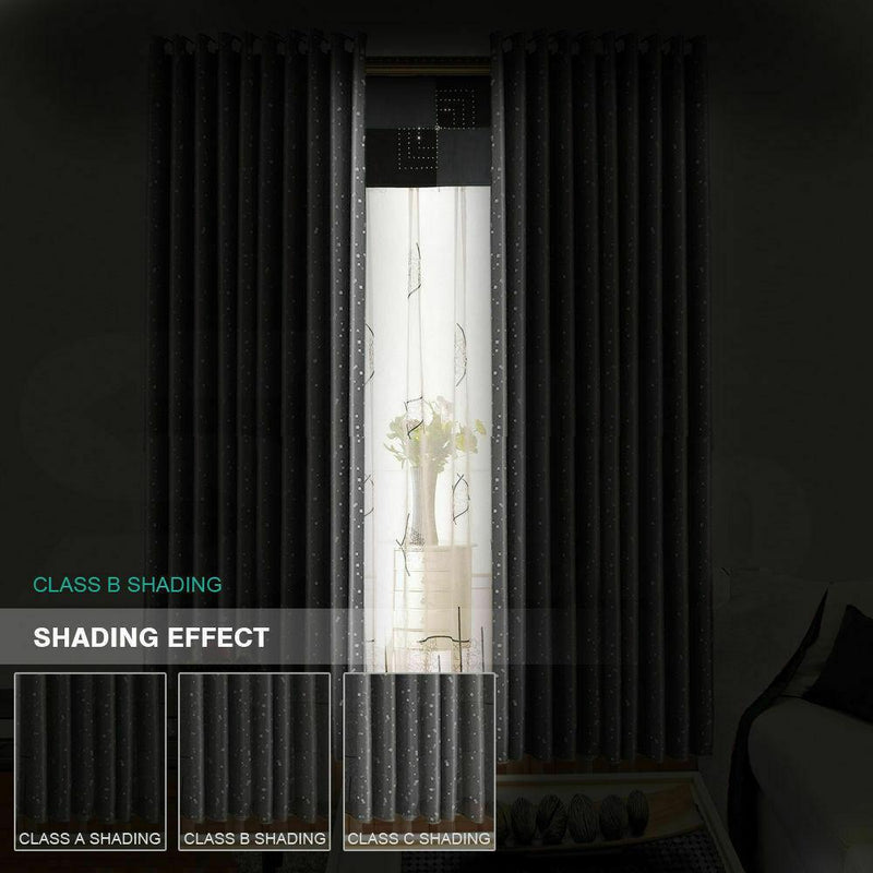Star Blockout Blackout Curtains 3 Layers Eyelet Pure Fabric Room Darkening