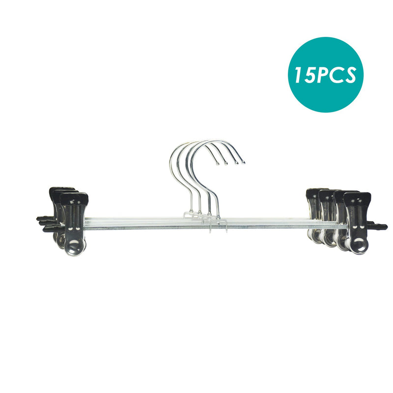 15x Metal Clip Hangers Trouser Skirt Coat Pants Bulk Clothes Clothing Coathanger