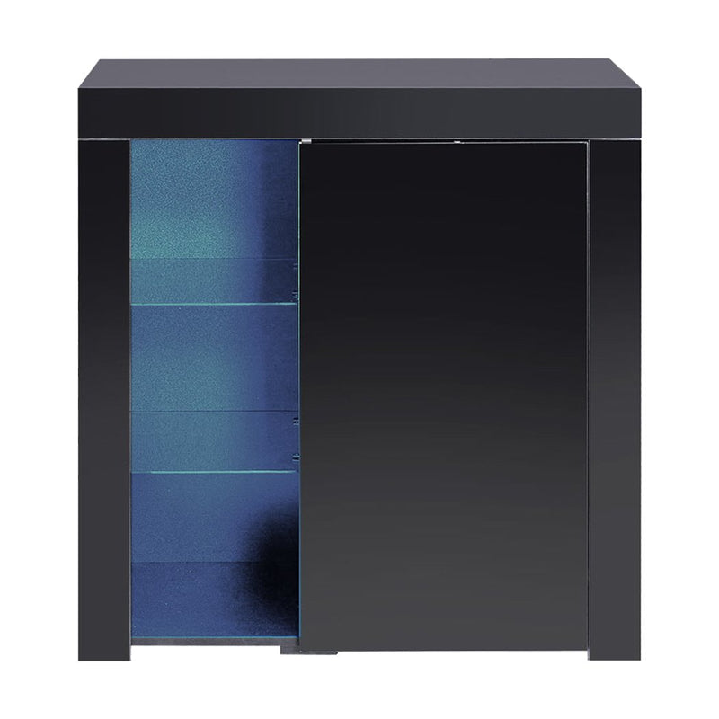 Levede Buffet Sideboard Modern High Gloss Furniture Cabinet Storage LED Black