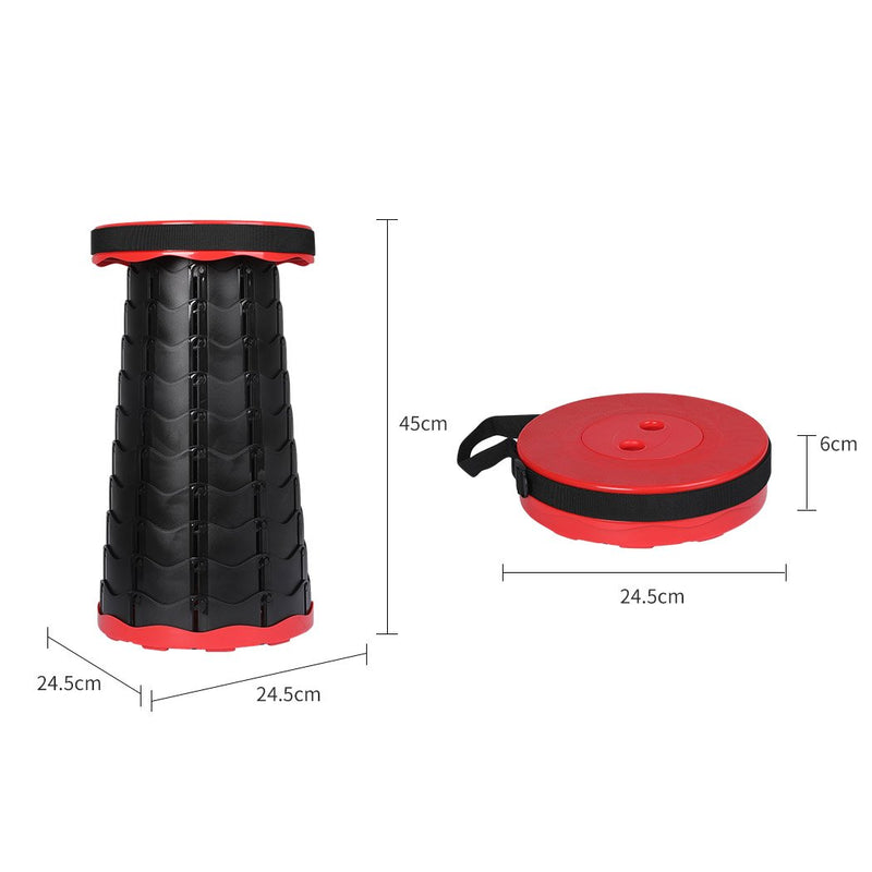 Camping Stool Folding Chair Portable Travel Seat Outdoor Retractable Stools Red