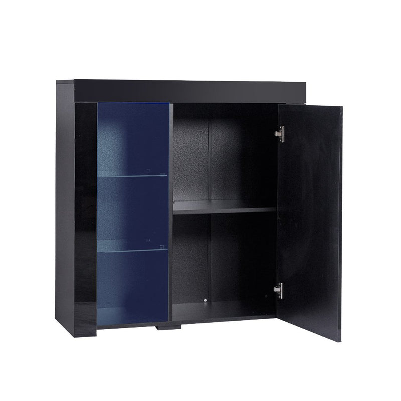 Levede Buffet Sideboard Modern High Gloss Furniture Cabinet Storage LED Black