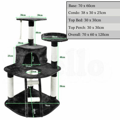 PaWz 1.2M Cat Scratching Post Tree Gym House Condo Furniture Scratcher Tower