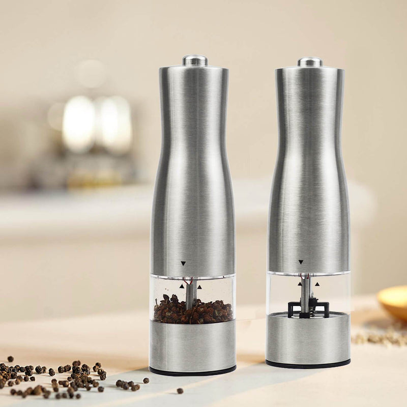 1 Pc Electric Salt Pepper Grinder set Ceramic Mills Stainless Steel Shakers Spice