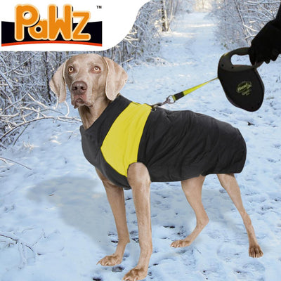 PaWz PaWz Dog Winter Jacket Padded Pet Clothes Windbreaker Vest Coat 5XL Yellow