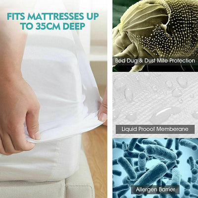DreamZ Fitted Waterproof Bed Mattress Protectors Covers Super King