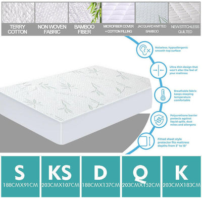 DreamZ Fitted Waterproof Bed Mattress Protectors Covers Single