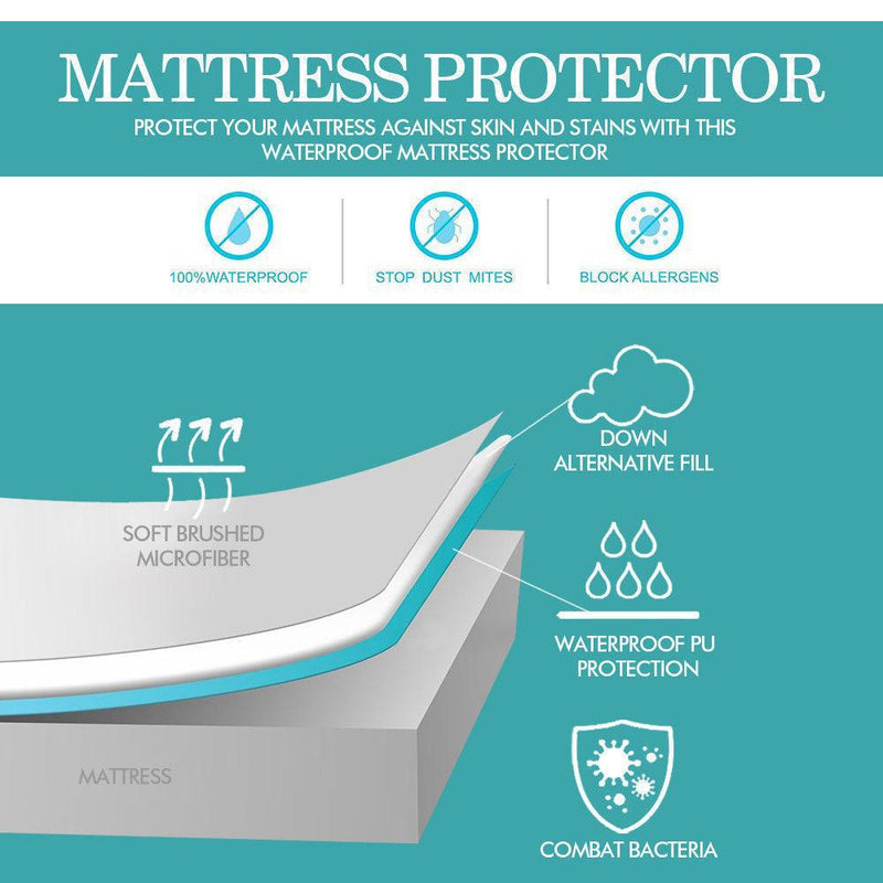 DreamZ King Single Fully Fitted Waterproof Breathable Bamboo Mattress Protector