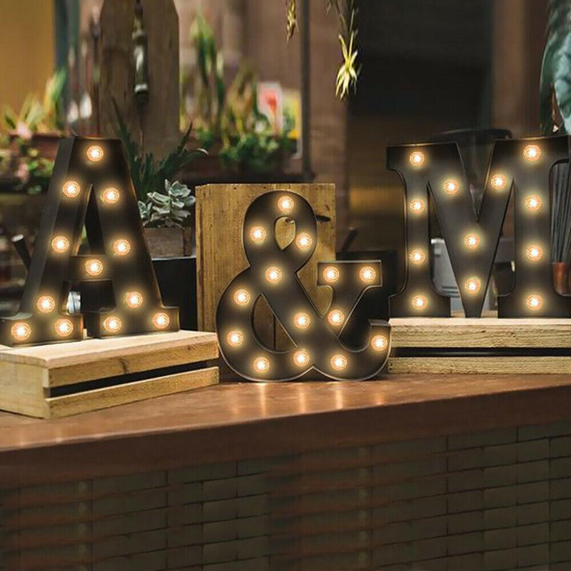 LED Metal Letter Lights Free Standing Hanging Marquee Event Party D?cor Letter U