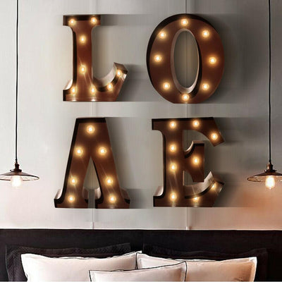 LED Metal Letter Lights Free Standing Hanging Marquee Event Party D?cor Letter U