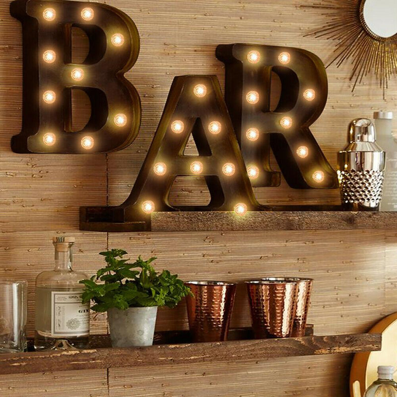 LED Metal Letter Lights Free Standing Hanging Marquee Event Party D?cor Letter U