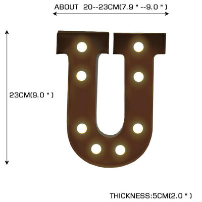 LED Metal Letter Lights Free Standing Hanging Marquee Event Party D?cor Letter U